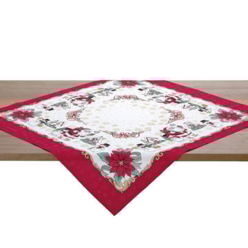 Toalha de Chá / Centro de Mesa Dohler Athenas Natal Amigos do Noel 78cm x 78cm