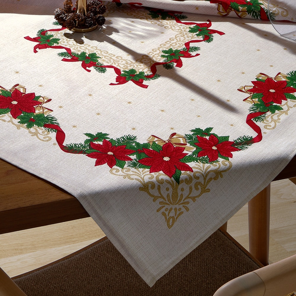 Toalha de Chá / Centro de Mesa Dohler Athenas Natal Ornamentos 78cm x 78cm
