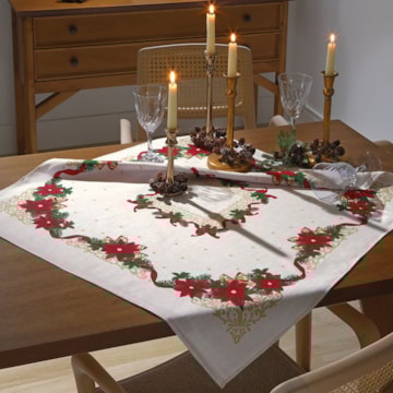 Toalha de Chá / Centro de Mesa Dohler Athenas Natal Ornamentos 78cm x 78cm
