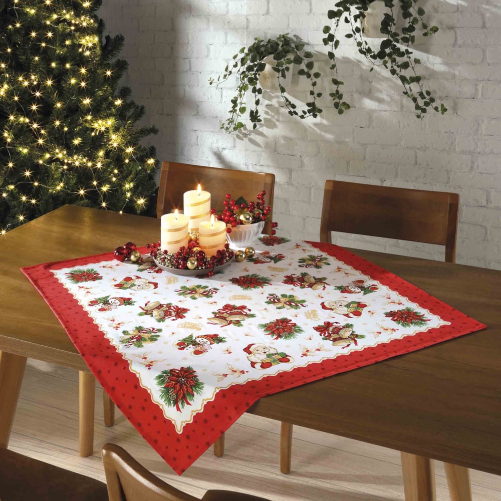 Toalha de Chá / Centro de Mesa Dohler Athenas Tradições de Natal 78cm x 78cm