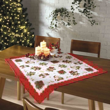 Toalha de Chá / Centro de Mesa Dohler Athenas Tradições de Natal 78cm x 78cm