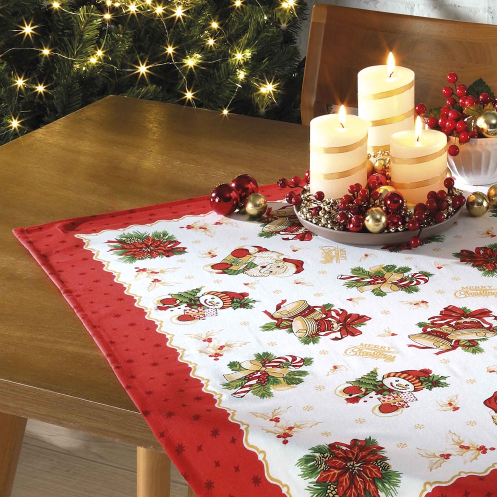 Toalha de Chá / Centro de Mesa Dohler Athenas Tradições de Natal 78cm x 78cm