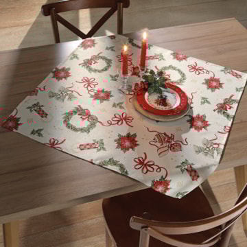 Toalha de Chá / Centro de Mesa Dohler Celebra Guirlandas de Natal com Efeito Brilho 78cm x 78cm