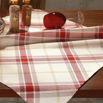 Toalha de Chá / Centro de Mesa Dohler Celebra Natal Xadrez 78cm x 78cm