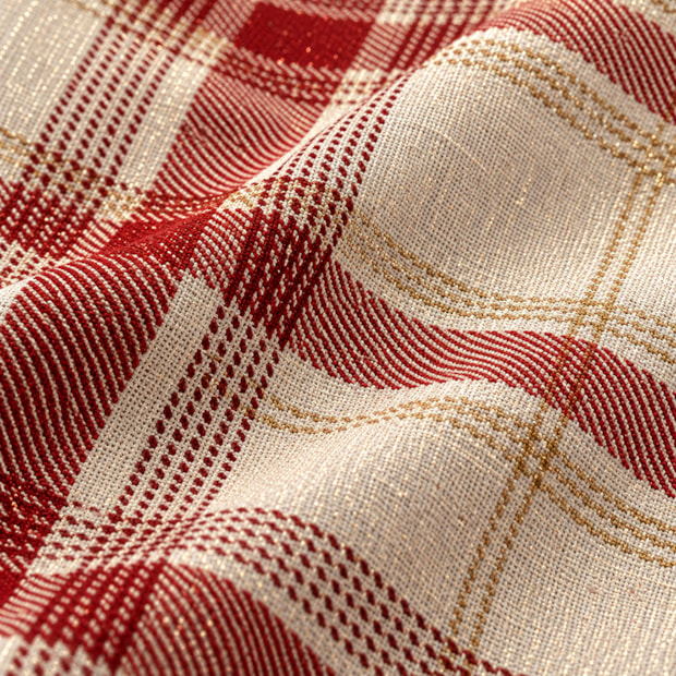 Toalha de Chá / Centro de Mesa Dohler Celebra Natal Xadrez com Brilho 78cm x 78cm
