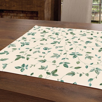 Toalha de Chá / Centro de Mesa Dohler Clean Athenas Botânica Folhas 78cm x 78cm