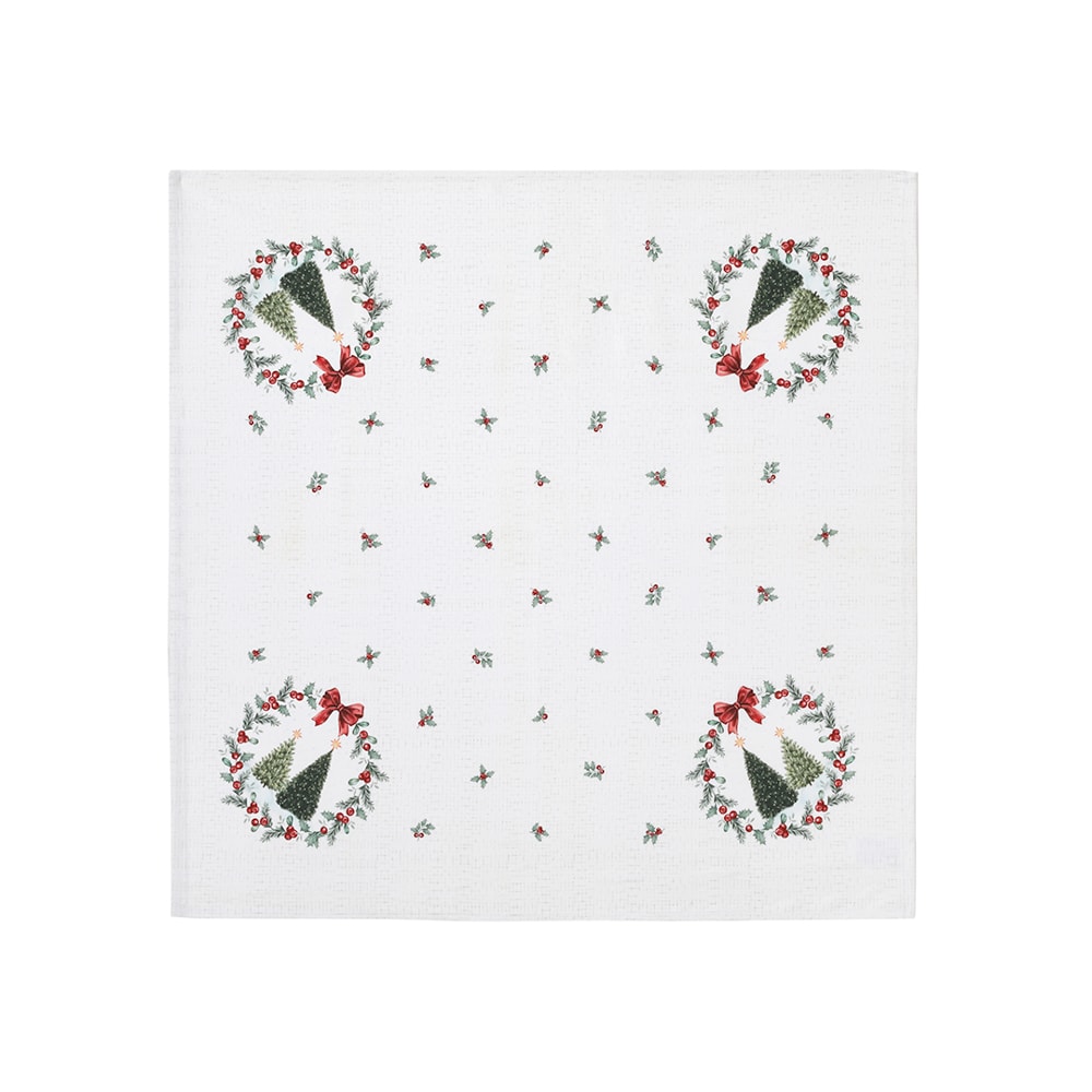 Toalha de Chá / Centro de Mesa Dohler Clean Estampado Digital Bosque de Natal 78cm x 78cm