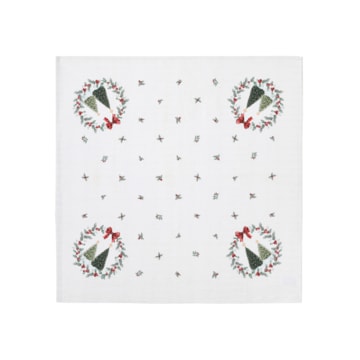 Toalha de Chá / Centro de Mesa Dohler Clean Estampado Digital Bosque de Natal 78cm x 78cm
