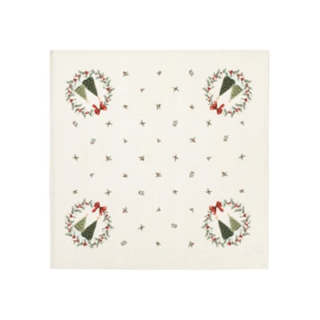 Toalha de Chá / Centro de Mesa Dohler Clean Estampado Digital Bosque de Natal 78cm x 78cm