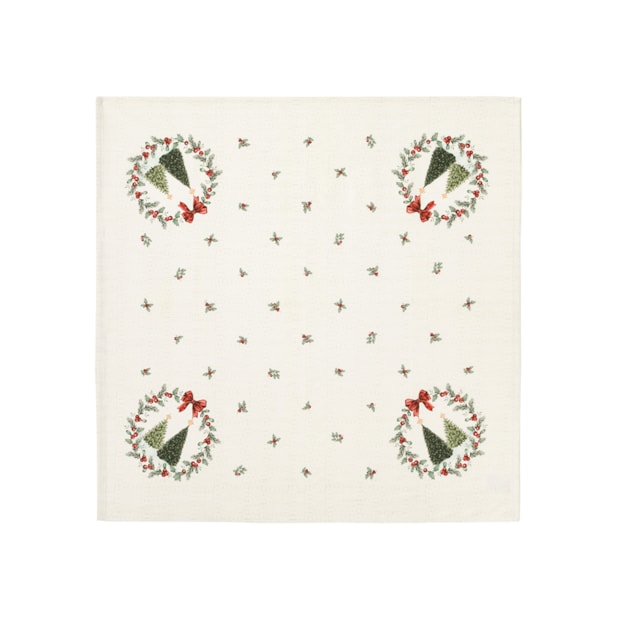 Toalha de Chá / Centro de Mesa Dohler Clean Estampado Digital Bosque de Natal 78cm x 78cm