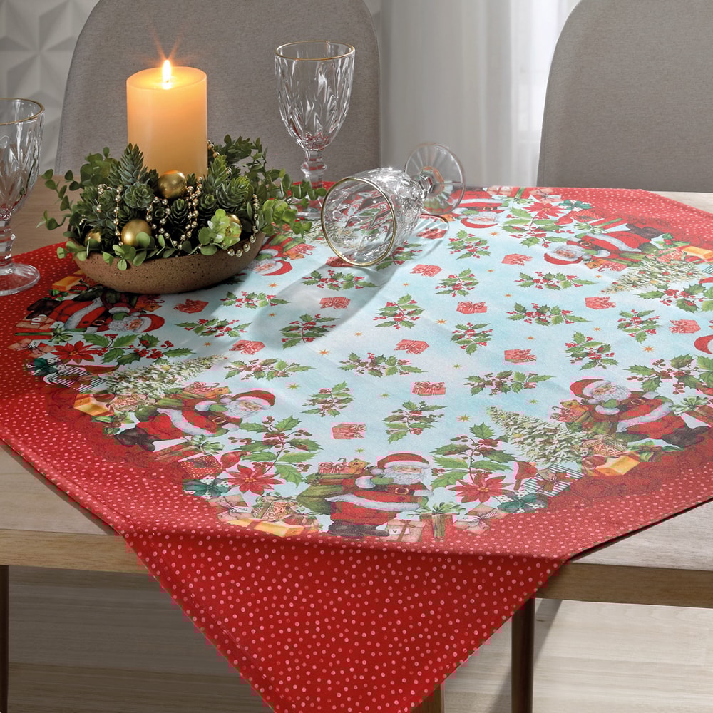 Toalha De Chá / Centro De Mesa Dohler Clean Natal Papai Noel 78cm X 78cm