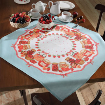 Toalha de Chá / Centro de Mesa Dohler Clean Renova Estampado Digital Amora 78cm x 78cm