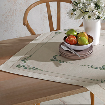 Toalha de Chá / Centro de Mesa Dohler Clean Renova Estampado Digital Botânica Flores 78cm x 78cm