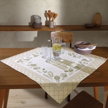 Toalha de Chá / Centro de Mesa Dohler Clean Renova Estampado Digital Charlotte 78cm x 78cm