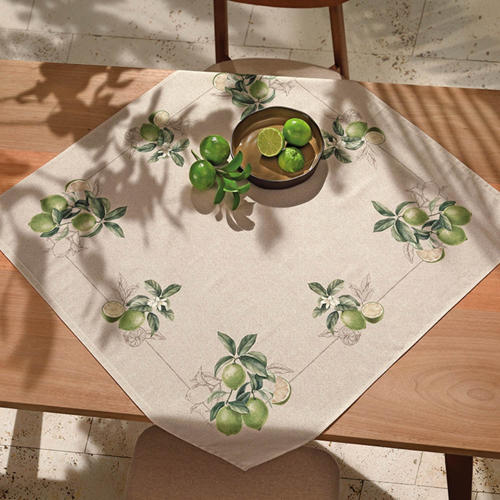 Toalha de Chá / Centro de Mesa Dohler Clean Renova Estampado Digital Limone 78cm x 78cm