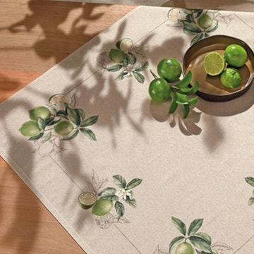 Toalha de Chá / Centro de Mesa Dohler Clean Renova Estampado Digital Limone 78cm x 78cm