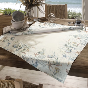 Toalha de Chá / Centro de Mesa Dohler Clean Renova Estampado Digital Marina 78cm x 78cm