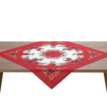 Toalha de Chá / Centro de Mesa Dohler Clean Renova Estampado Digital Natal com Noel 78cm x 78cm