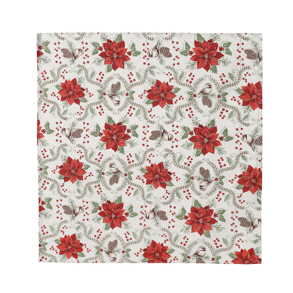 Toalha de Chá / Centro de Mesa Dohler Jardim de Natal com Efeito Brilho 78cm x 78cm