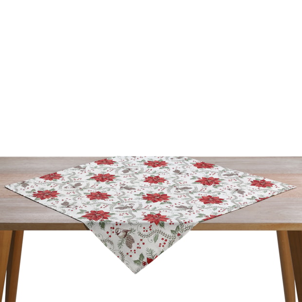 Toalha de Chá / Centro de Mesa Dohler Jardim de Natal com Efeito Brilho 78cm x 78cm