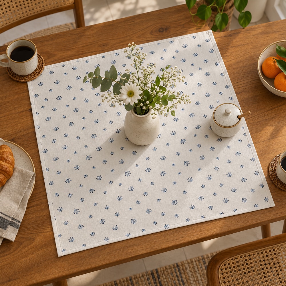 Toalha de Chá / Centro de Mesa Nativa Floral 65cm x 65cm (1 peça)