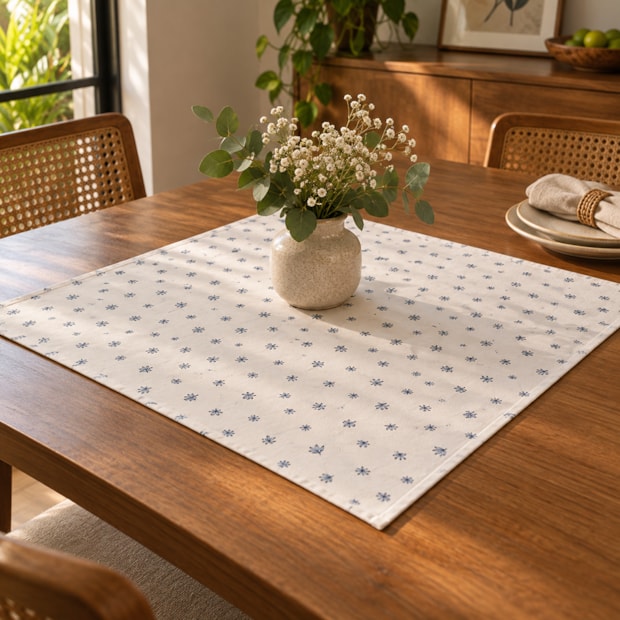 Toalha de Chá / Centro de Mesa Nativa Floral 65cm x 65cm