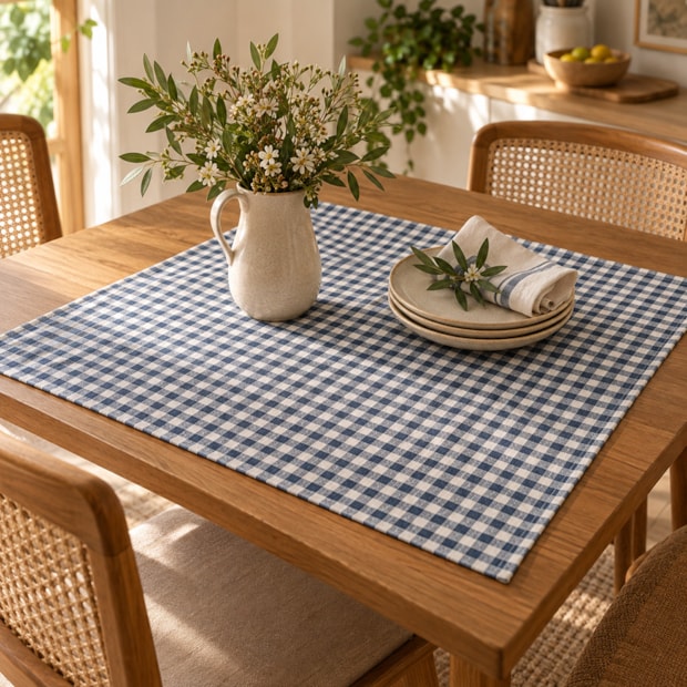 Toalha de Chá / Centro de Mesa Picnic Xadrez 65cm x 65cm