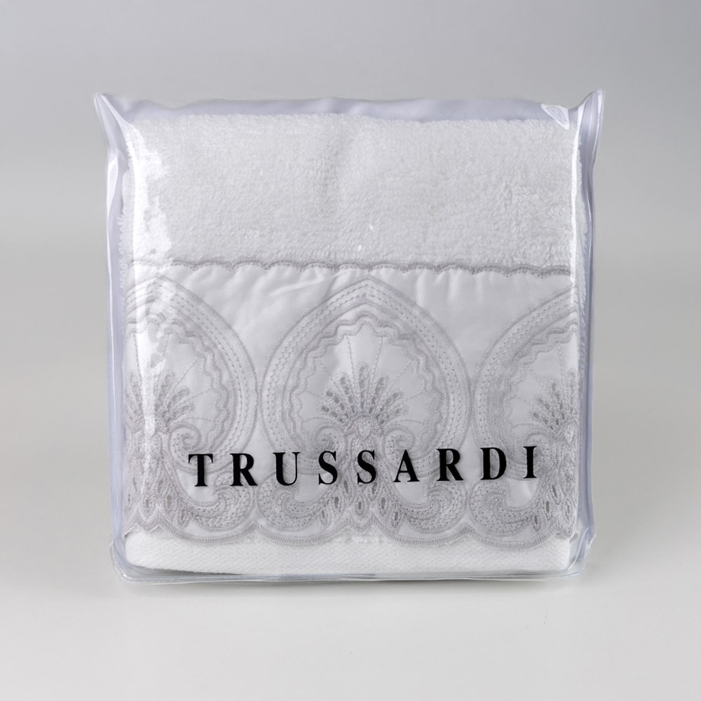 Toalha de Mão / Lavabo Trussardi Raffinato Bordada 100% Algodão Fio Penteado - Gramatura: 500g/m² (1 peça)
