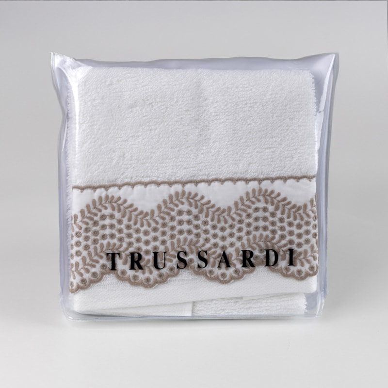 Toalha de Mão / Lavabo Trussardi Raffinato Bordada 100% Algodão - Gram