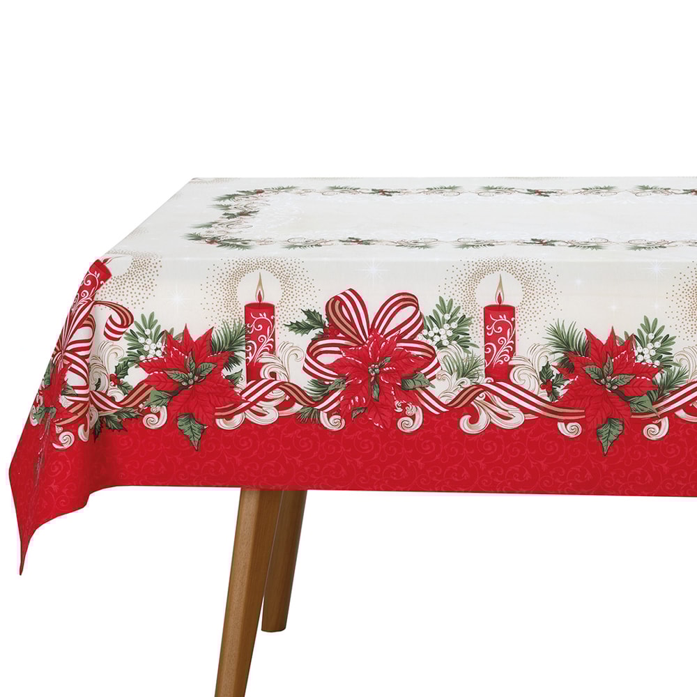 Toalha de Mesa Quadrada Dohler Athenas Luz de Natal 4 Lugares 1,40m x 1,40m