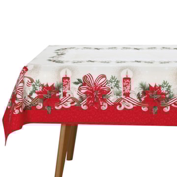 Toalha de Mesa Quadrada Dohler Athenas Luz de Natal 4 Lugares 1,40m x 1,40m