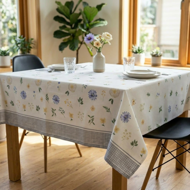 Toalha de Mesa Quadrada Dohler Clean Athenas Brisa Silvestre 4 Lugares 1,40m x 1,40m