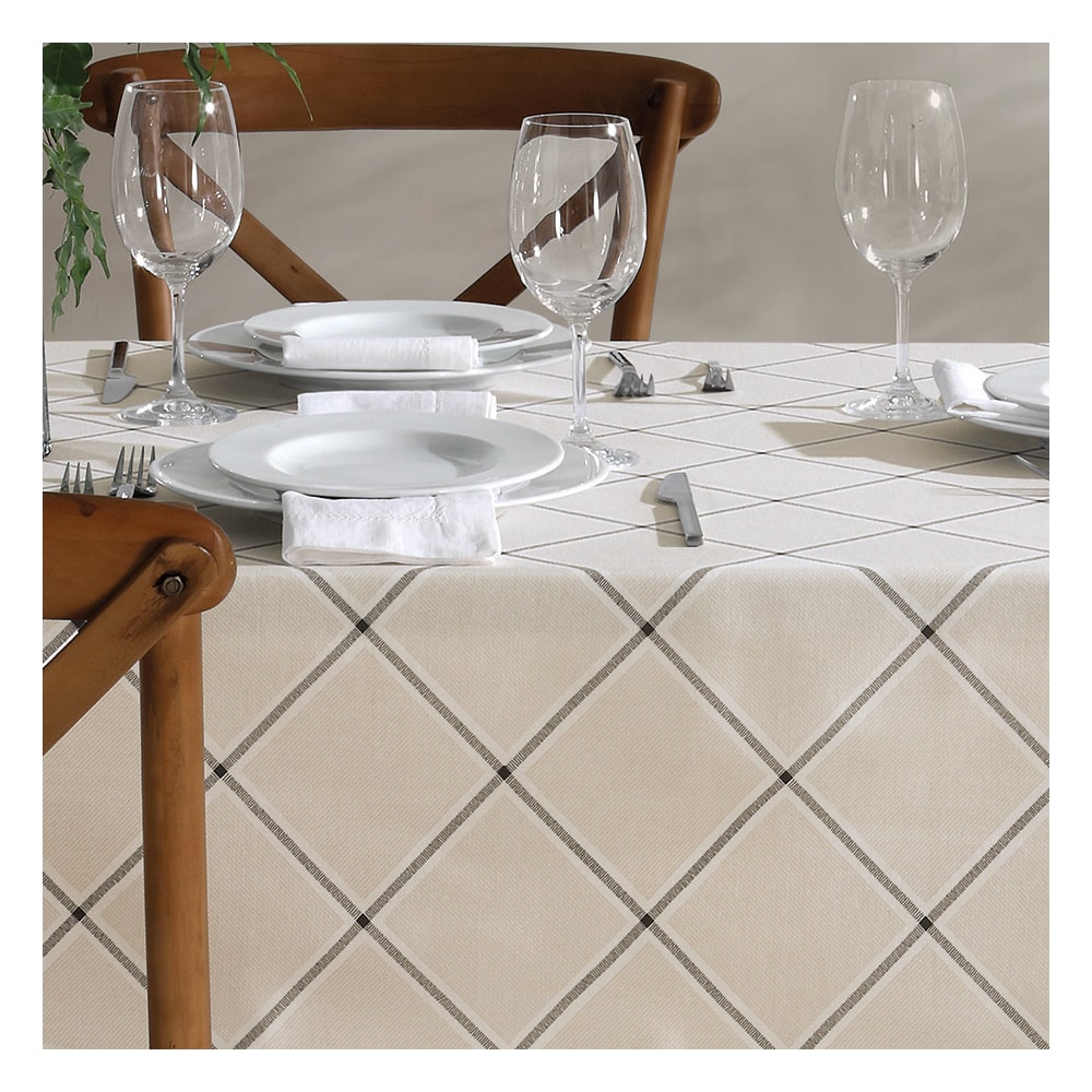 Toalha de Mesa Quadrada Dohler Clean Athenas Ieda 4 Lugares 1,40m x 1,40m