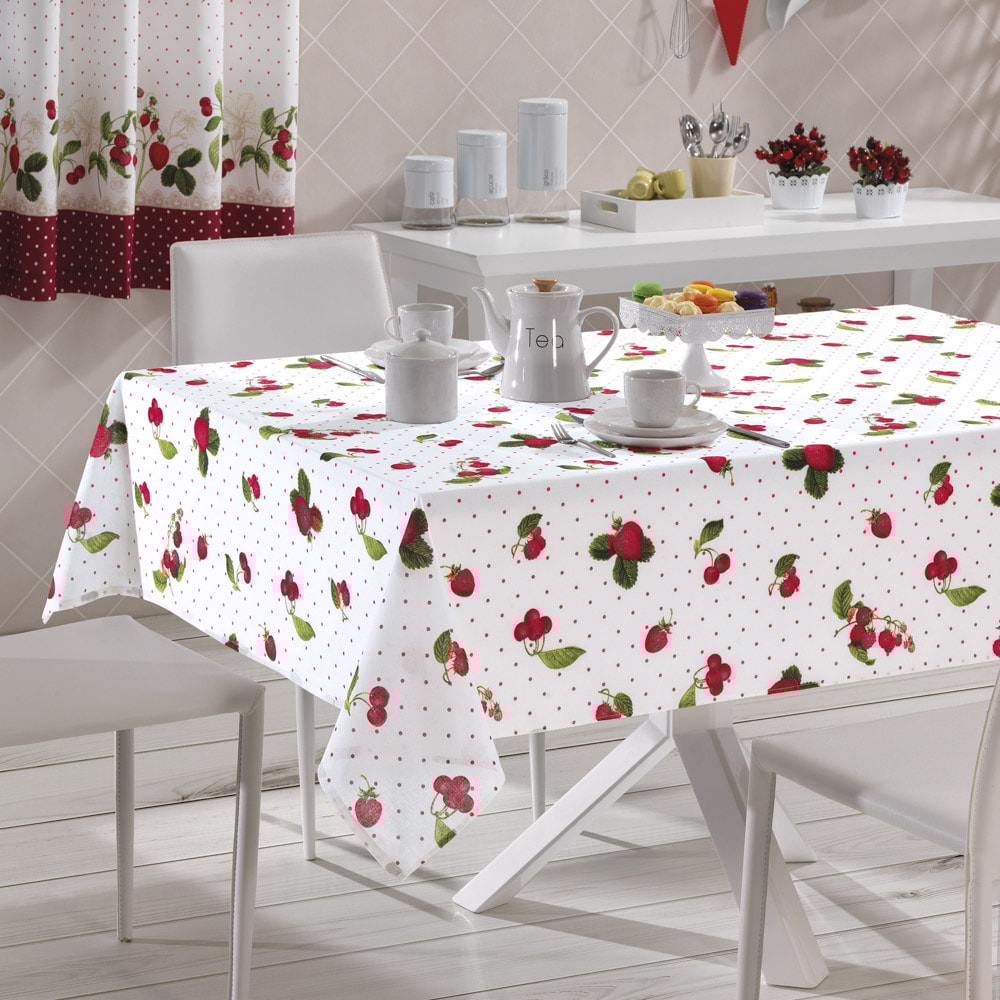 Toalha de Mesa Quadrada Dohler Clean Athenas Iolanda 4 Lugares 1,40m x 1,40m