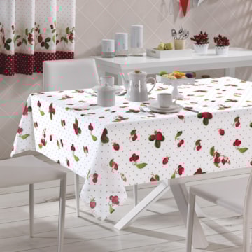 Toalha de Mesa Quadrada Dohler Clean Athenas Iolanda 4 Lugares 1,40m x 1,40m