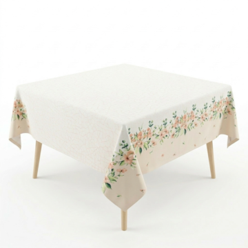 Toalha de Mesa Quadrada Dohler Clean Athenas Jardim Rosado 4 Lugares 1,40m x 1,40m