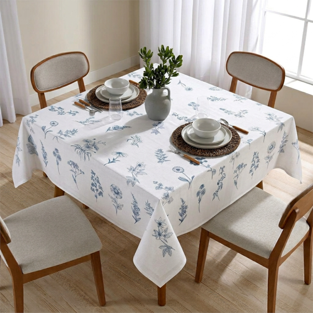 Toalha de Mesa Quadrada Dohler Clean Ciana 8 Lugares 1,80m x 1,80m