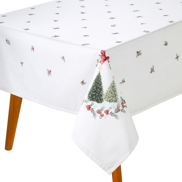 Toalha de Mesa Quadrada Dohler Clean Estampado Digital Bosque de Natal 4 Lugares 1,40m x 1,40m