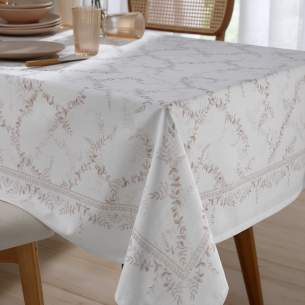 Toalha de Mesa Quadrada Dohler Clean Iris 8 Lugares 1,80m x 1,80m