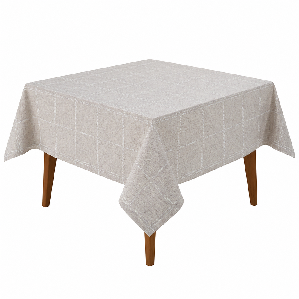 Toalha de Mesa Quadrada Dohler Clean Linhares Yasmin c/ Linho 8 Lugares 2,00m x 2,00m