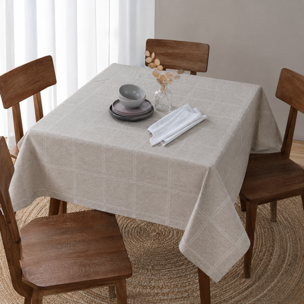 Toalha de Mesa Quadrada Dohler Clean Linhares Yasmin c/ Linho 8 Lugares 2,00m x 2,00m