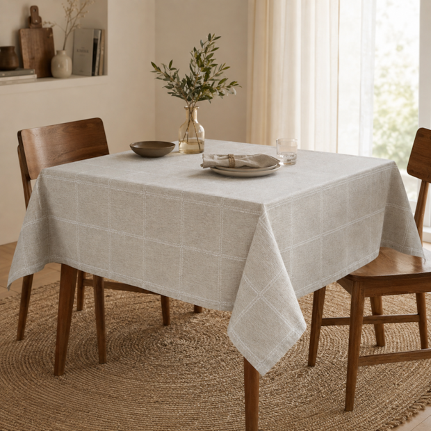 Toalha de Mesa Quadrada Dohler Clean Linhares Yasmin c/ Linho 8 Lugares 2,00m x 2,00m