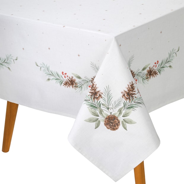 Toalha de Mesa Quadrada Dohler Clean Matisse Estampado Digital Natal Campestre 4 Lugares 1,60m x 1,60m
