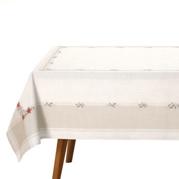 Toalha de Mesa Quadrada Dohler Clean Matisse Estampado Digital Ramos de Natal 4 Lugares 1,60m x 1,60m