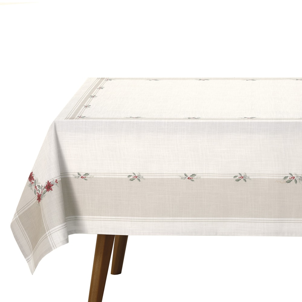 Toalha de Mesa Quadrada Dohler Clean Matisse Estampado Digital Ramos de Natal 8 Lugares 2,00m x 2,00m