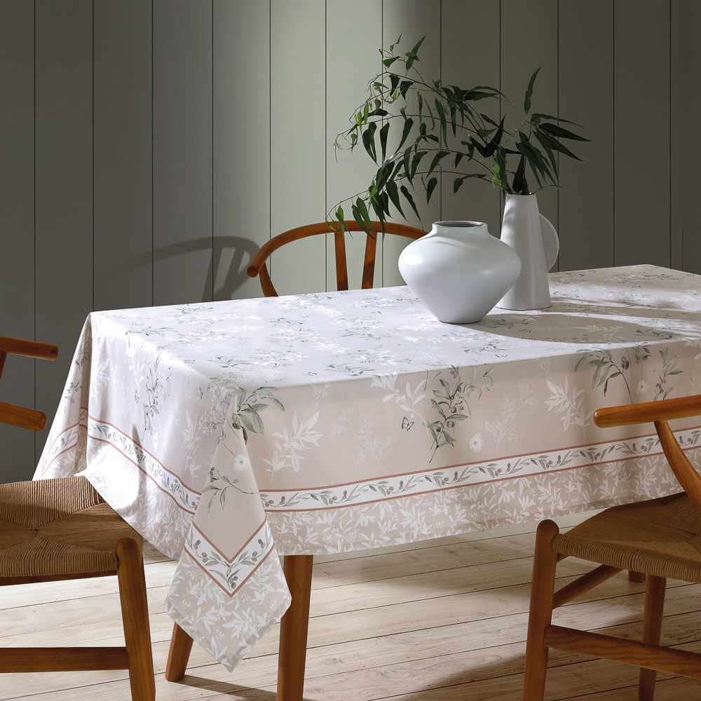 Toalha de Mesa Quadrada Dohler Clean Renova Estampado Digital Adele 8 Lugares 1,80m x 1,80m