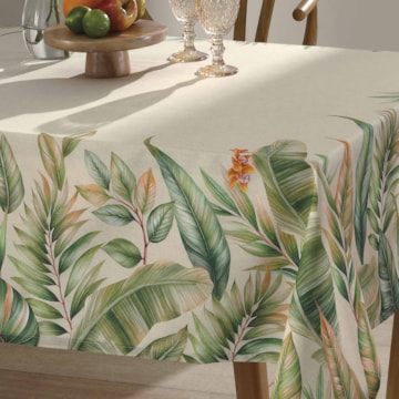 Toalha de Mesa Quadrada Dohler Clean Renova Estampado Digital Hércules 8 Lugares 1,80m x 1,80m