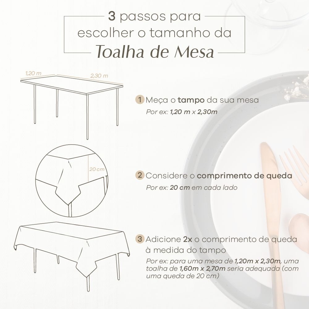 Toalha de Mesa Quadrada Dohler Requinte TJ-5796 4 Lugares 1,40m x 1,40m