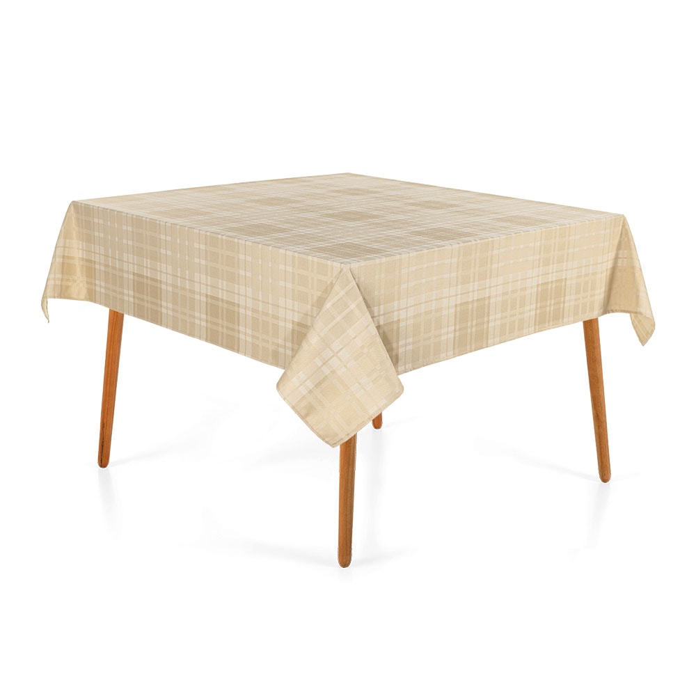 Toalha de Mesa Quadrada Karsten Jacquard Celebra Lava Fácil Tartan 8 Lugares 1,80m x 1,80m