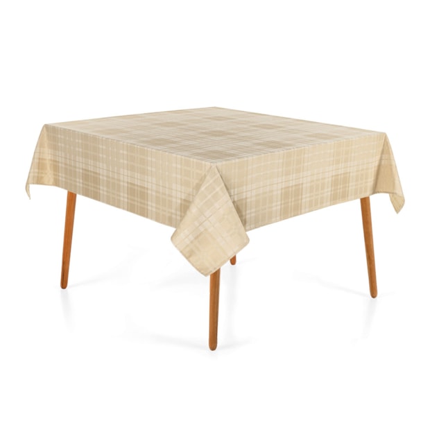 Toalha de Mesa Quadrada Karsten Jacquard Celebra Lava Fácil Tartan 8 Lugares 1,80m x 1,80m